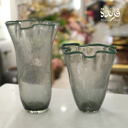 مزهرية زجاج الماني لون سكني